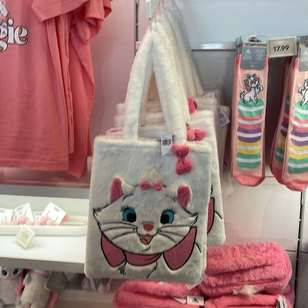 Disney Parks The Aristocats Marie Fuzzy Plush Tote Bag